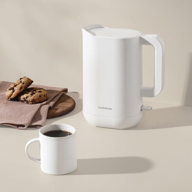 Ấm đun siêu tốc giảm âm LocknLock Silent electric kettle 1.2L- Màu trắng EJK216WHT